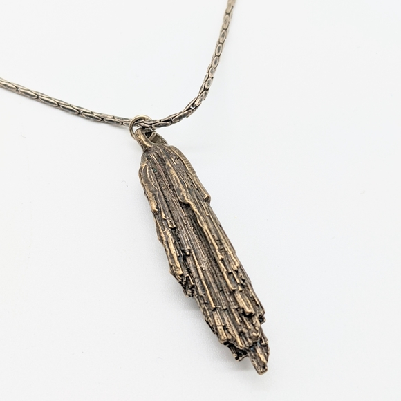 Bronze Crystal Cluster Pendant and Silver Chain - Picture 4 of 6